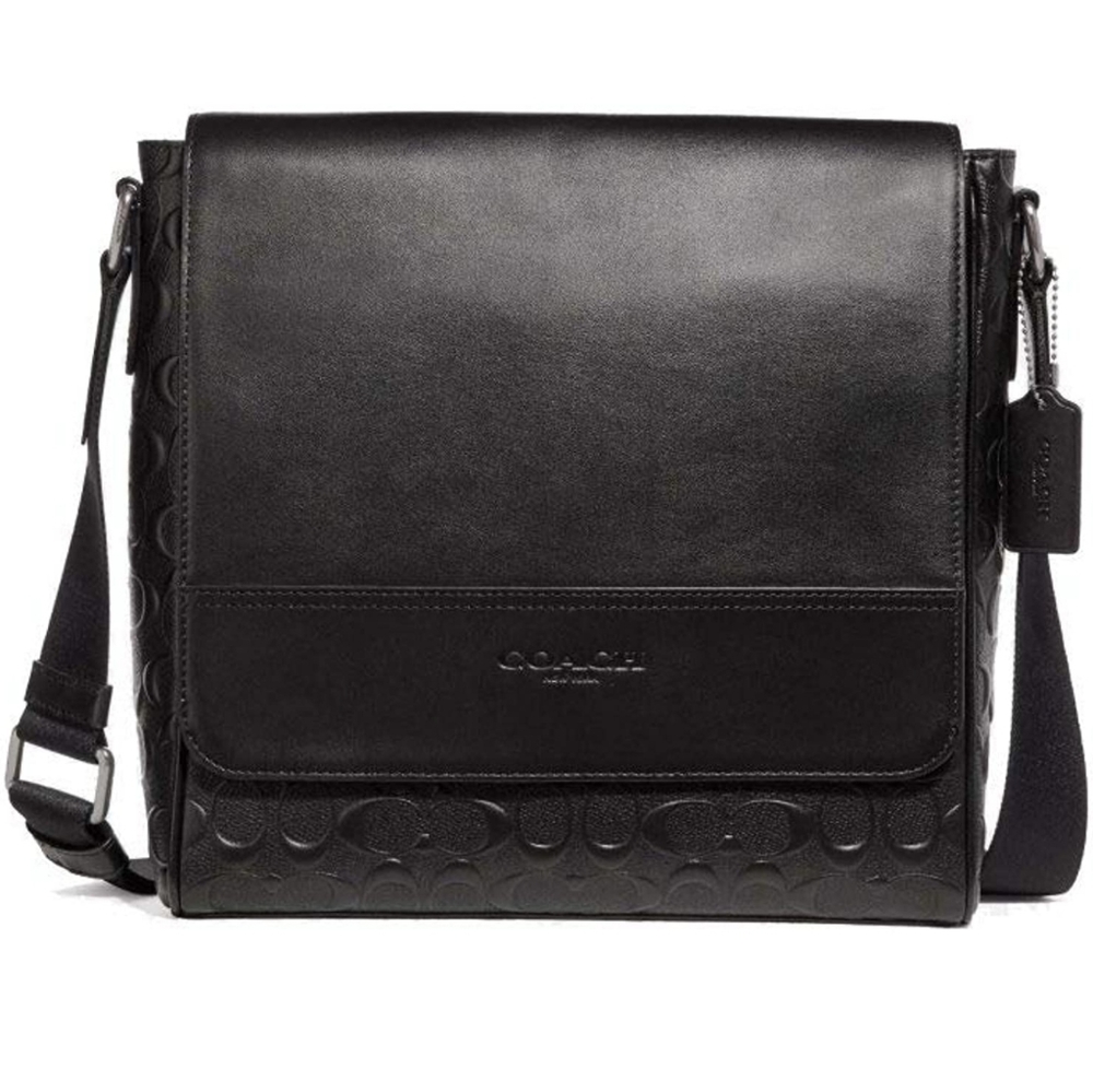 🖤Coach Black Leather Signature Messenger Bag